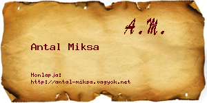Antal Miksa névjegykártya